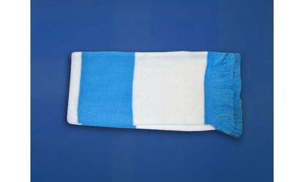 Sky Blue and White Bar Scarf